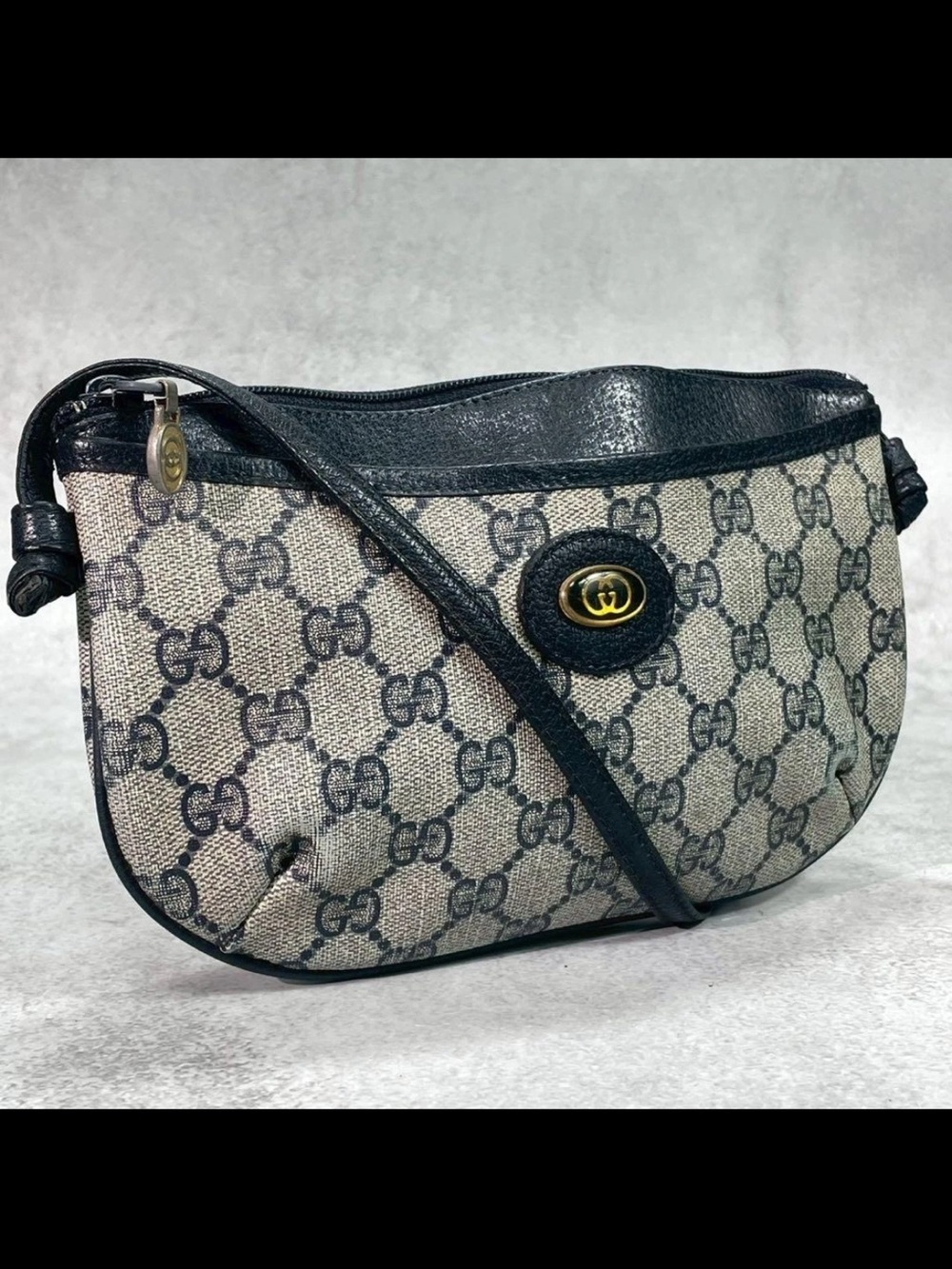 Gucci Monogram Canvas Black Crossbody Bag